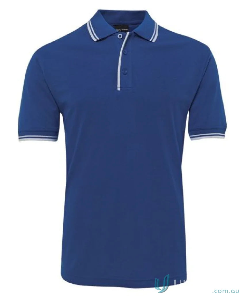 Kids contrast polo shirt with white trim and reinforced herringbone tape from JB’s Kids Contrast