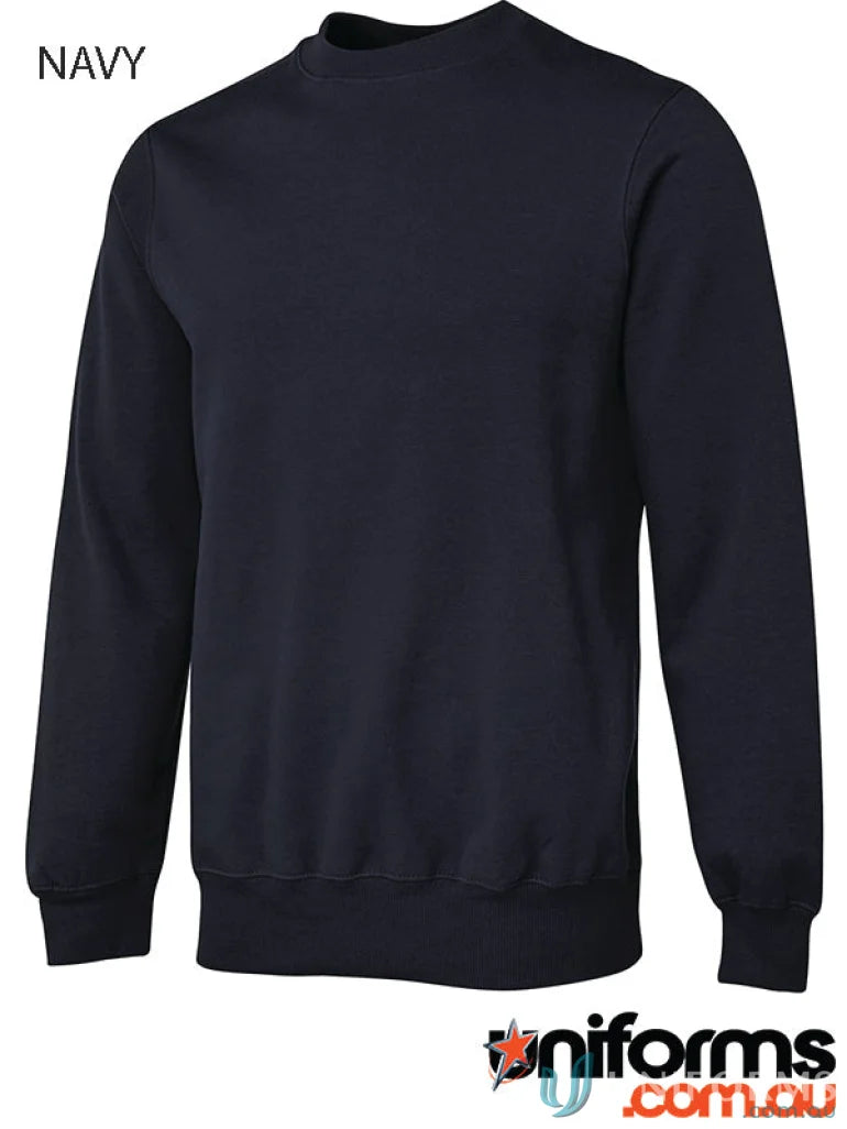 Navy blue JBs Kids Fleecy Sweat with 2x2 rib cuffs, kids fleece sweatshirt style