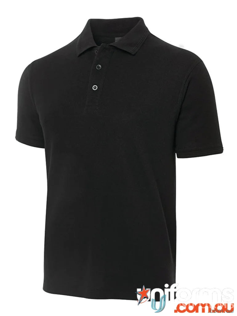 Black short-sleeved pique polo shirt from JBs Pique Polo with UPF protection