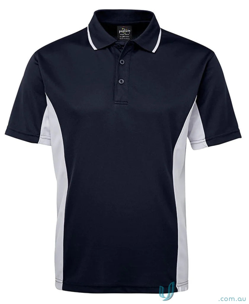 Kids contrast polo shirt in navy and white from JBs Podium Kids collection