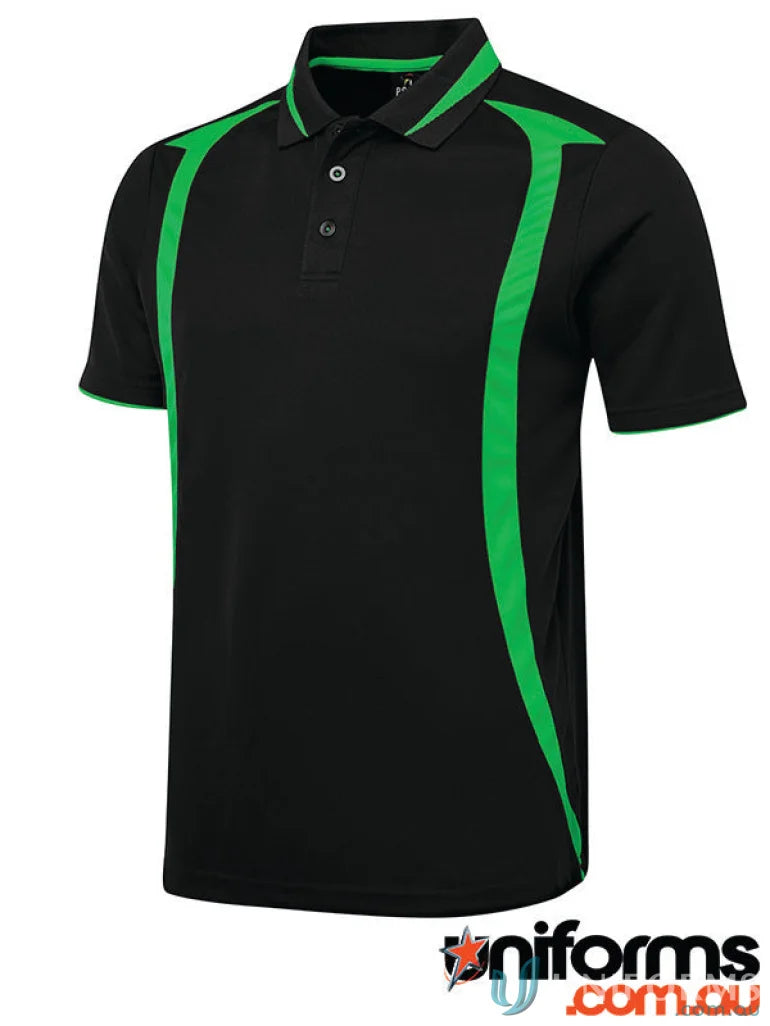 Black and green ladies swirl polo shirt from JBS Podium Ladies Swirl Polo 7WSP1