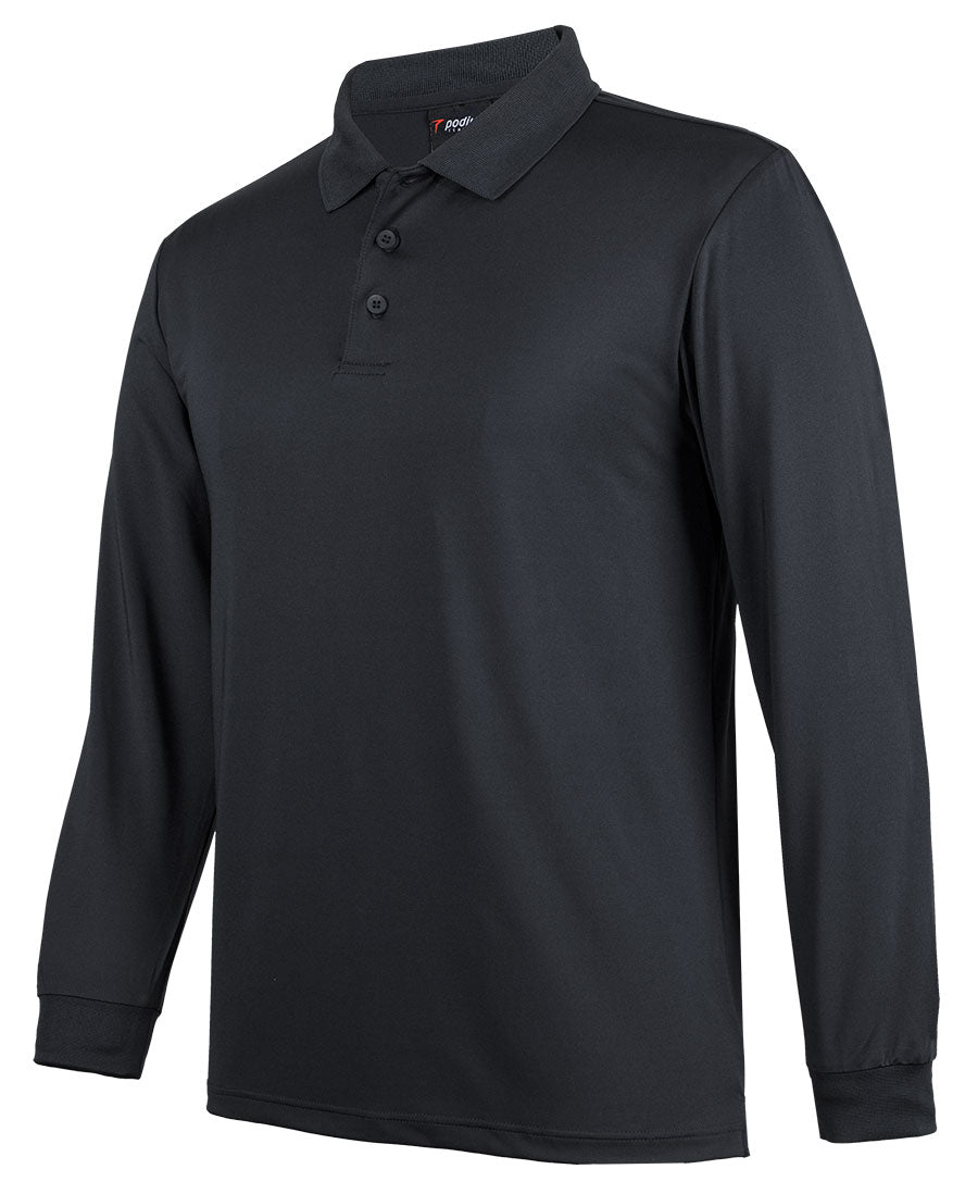 JBs Podium long sleeve stretch polo 7STL black front view