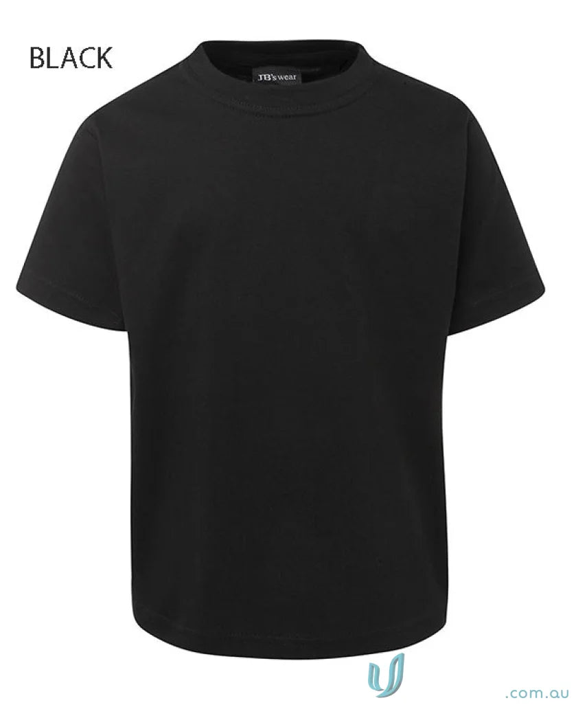 Black short-sleeved kids tee from 1KT JBs Wear with classic fit for comfort