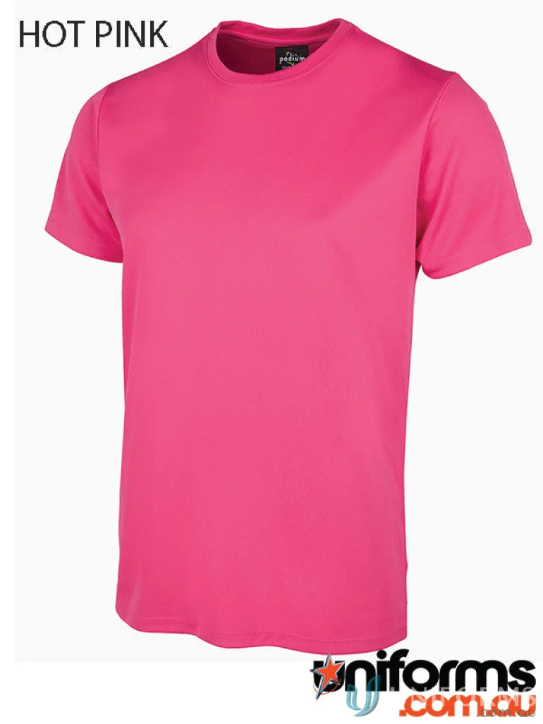 Hot pink JBS Wear Podium Poly Tee with sun protection and podium cool tech