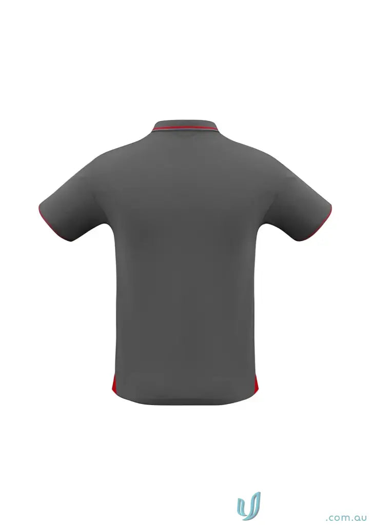 Gray Jet Polo with red trim from Biz Collection mens p226ms style