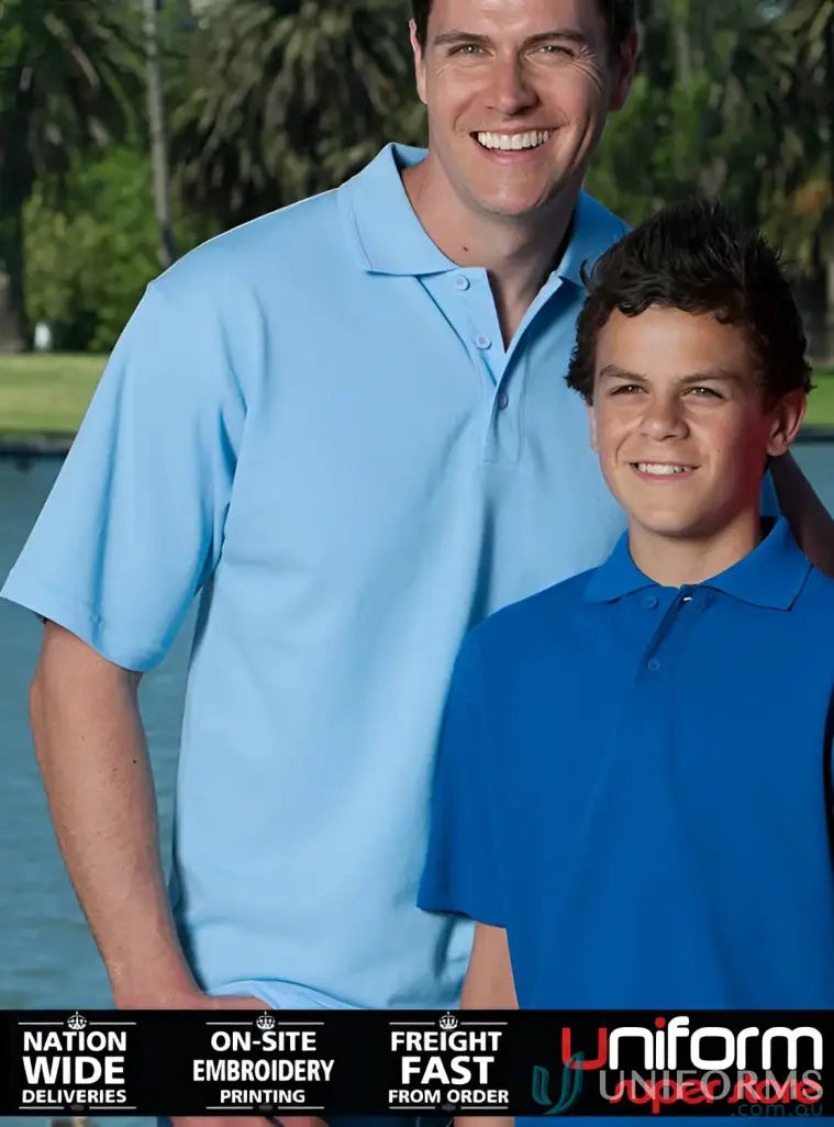 Two men in stylish classic fit Polo Code 2KP shirts from JBs Kids