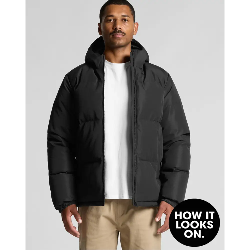 Black kaden hooded puffer jacket with quilted design perfect for workwear and durable work uniforms