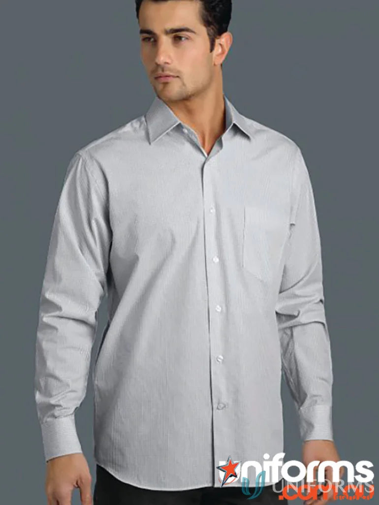 Gray Keval mens long long sleeve mini check shirt for a casual stylish look