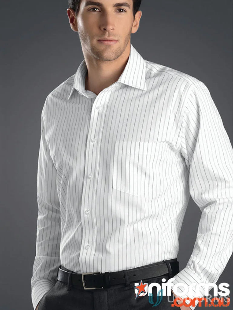 Classic stripe shirt style 208-jk Keval grey mens long-sleeved dress shirt