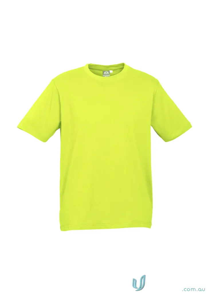 Kids Brightport Tee in neon yellow, made from combed cotton, available in standard colours