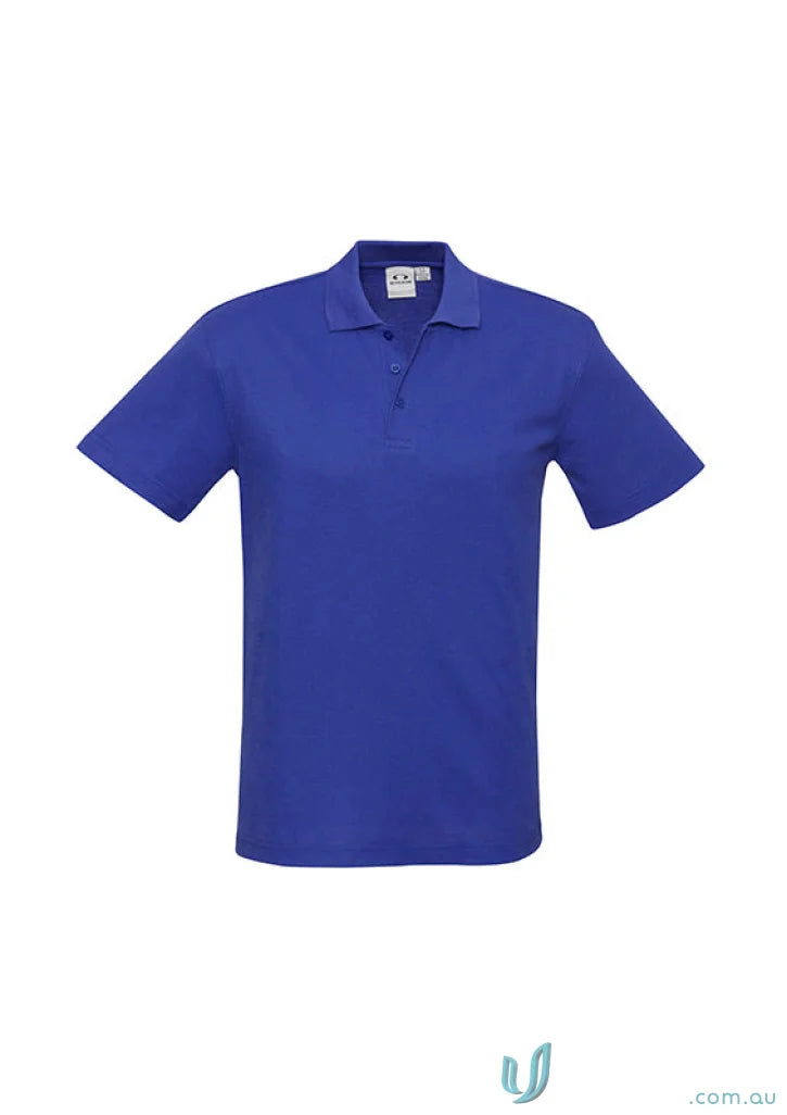 Blue short-sleeved kids crew polo shirt from Biz Collection Kids for school uniform game