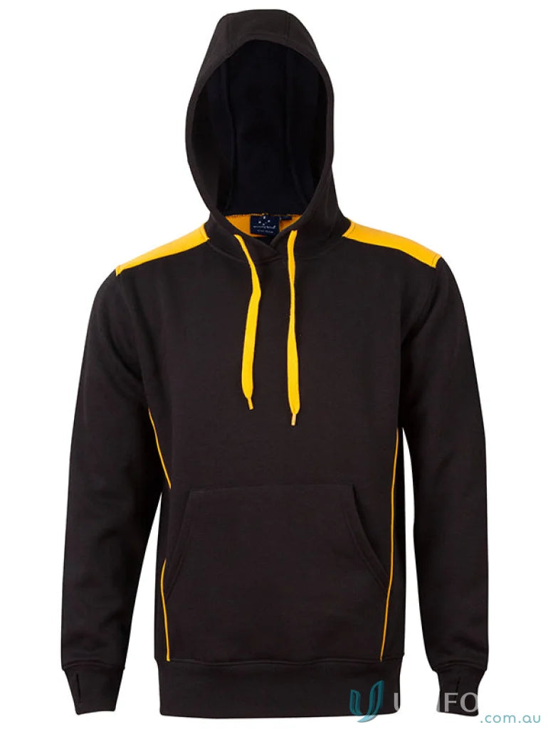 Kids Croxton Hoodie with black and yellow contrast shoulder panels, perfect kids workwear