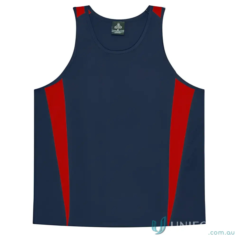 Aussie Pacific 3104 Kids Eureka Singlet in Navy/Red