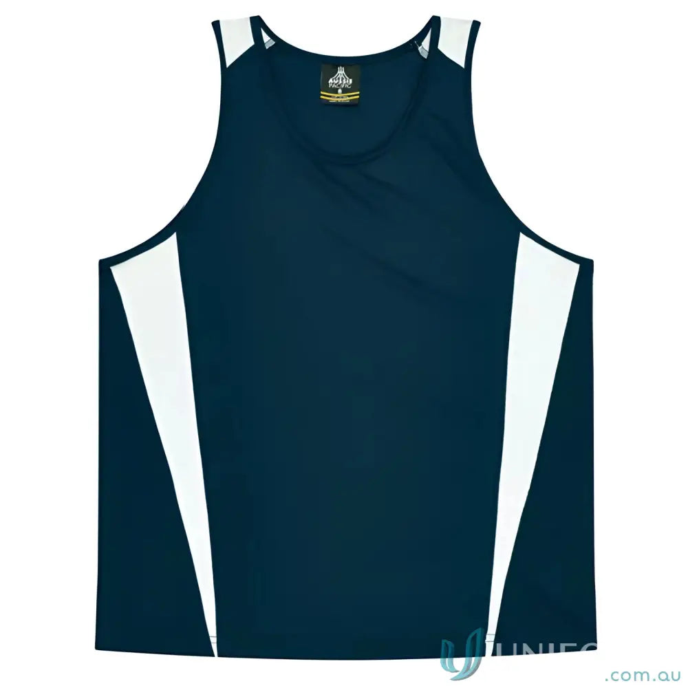 Aussie Pacific 3104 Kids Eureka Singlet in Navy/White
