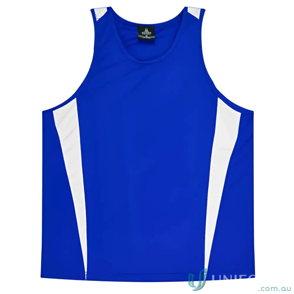 Aussie Pacific 3104 Kids Eureka Singlet in Royal/White