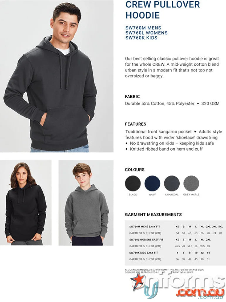 Kids Crew Hoodie from the SW760K Biz Collection Kids Crew for stylish comfort