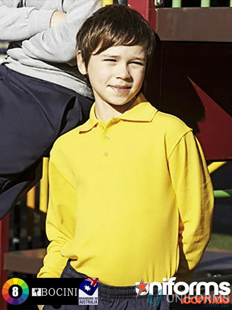 Bocini CP1316 Kids L/S Basic Polo front product image