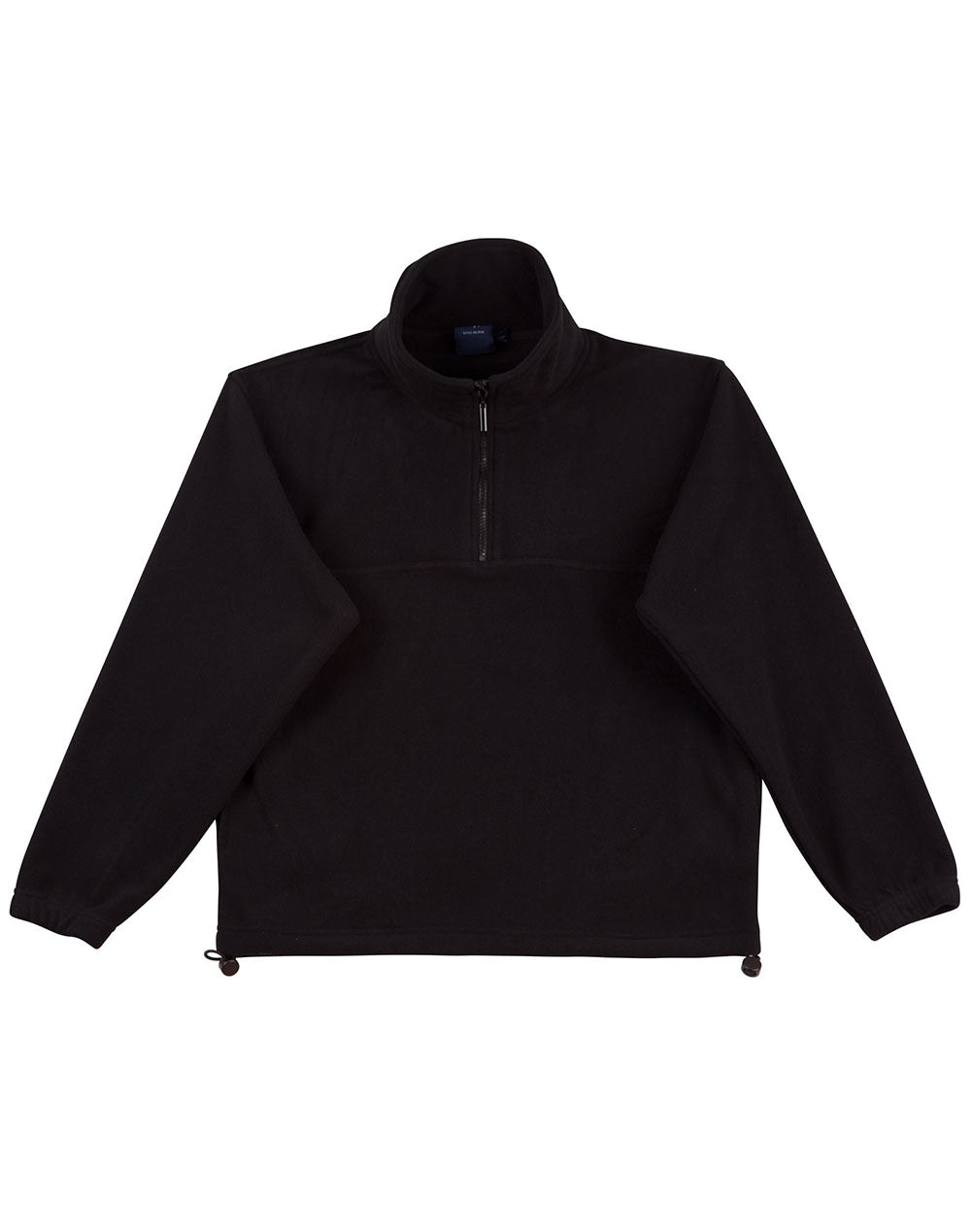 Kids Mt Buller polar jumper black half-zip fleece with ribbed cuffs