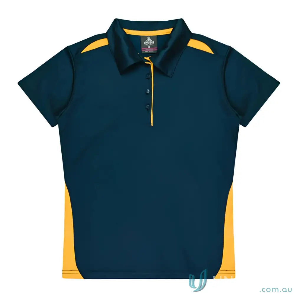 Aussie Pacific 3305 Kids Paterson Polo in Navy/Gold