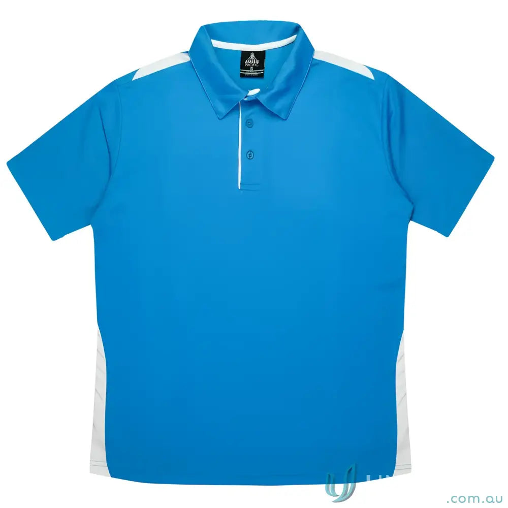 Aussie Pacific 3305 Kids Paterson Polo in Pacific Blue/White