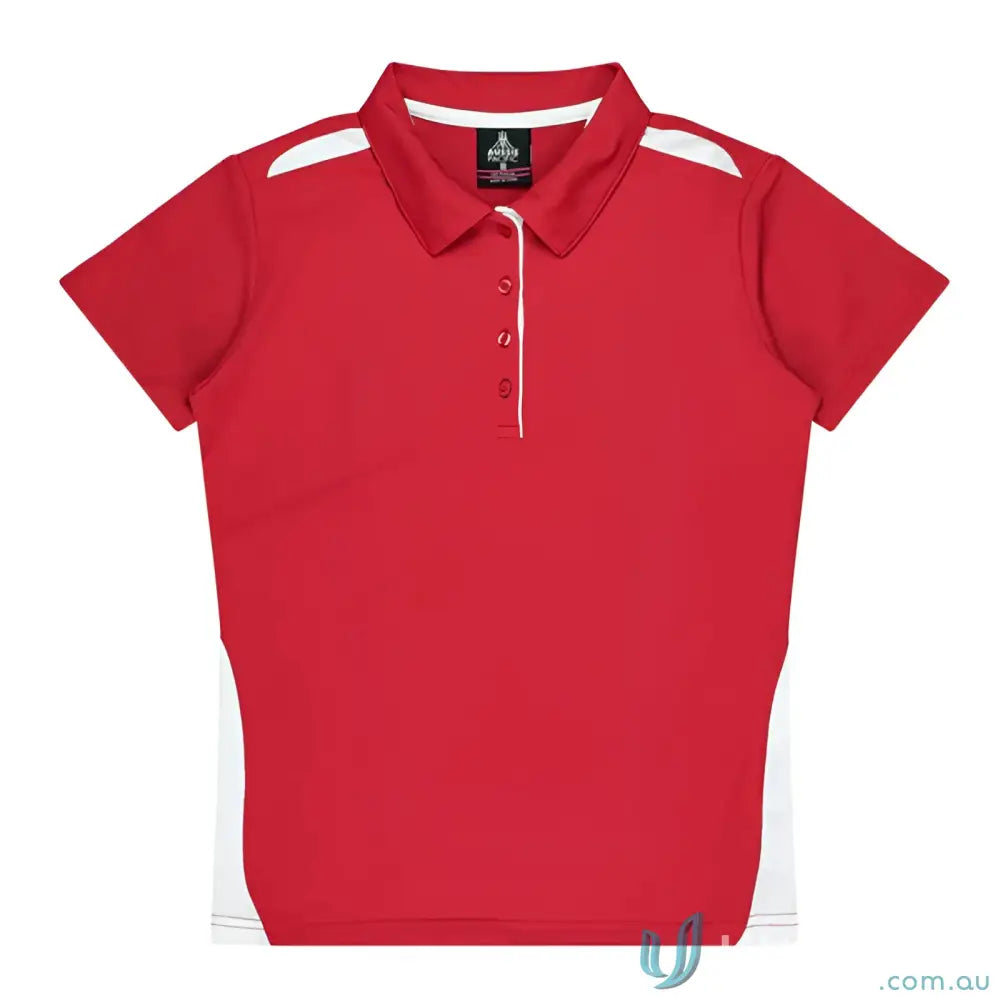 Aussie Pacific 3305 Kids Paterson Polo in Red/White