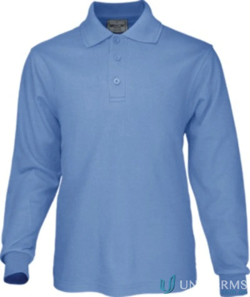 Bocini CP1605 Kids Poly Face Cotton Backing L/S Polo