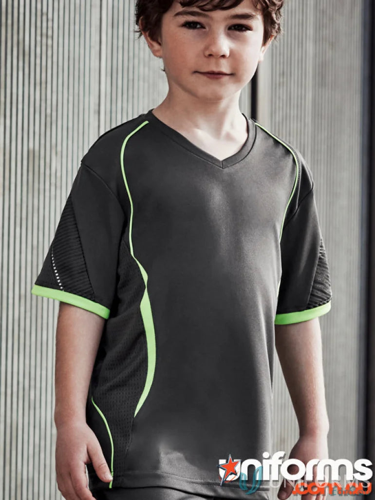 Kids Razor Tee boys gray and neon green athletic shirt from t406ks biz collection