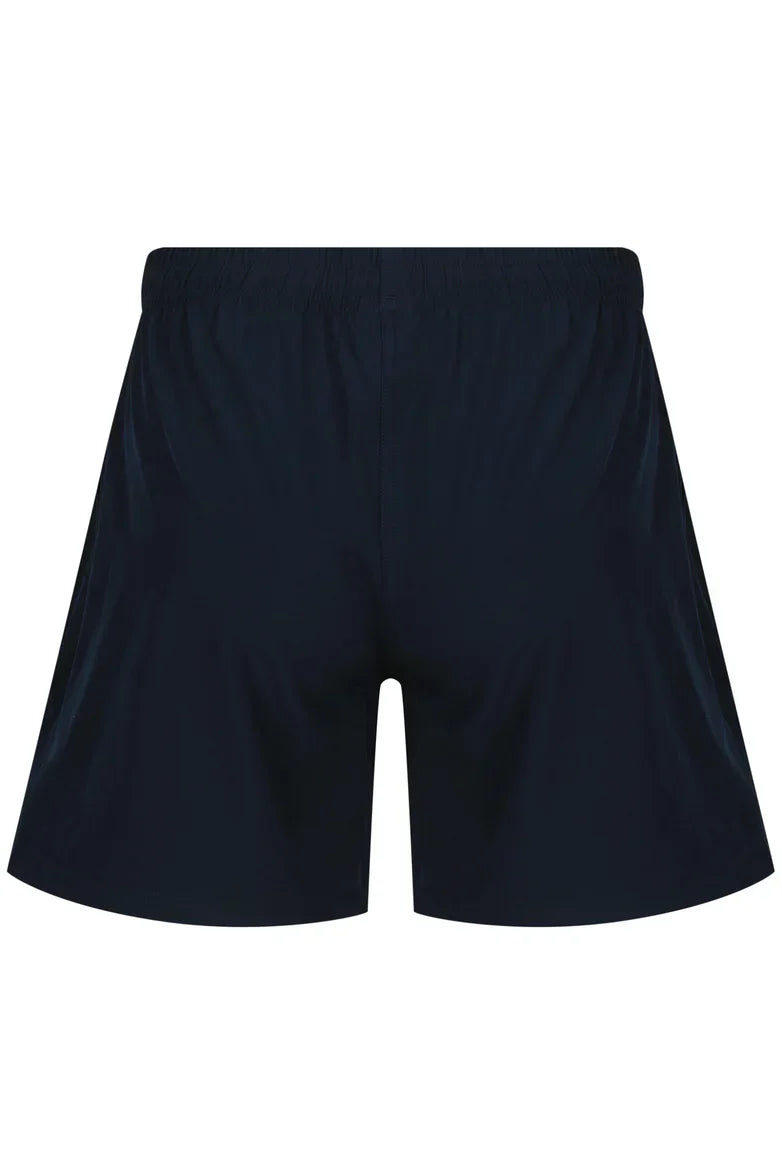 Black kids school shorts with smooth fabric and elastic waistband