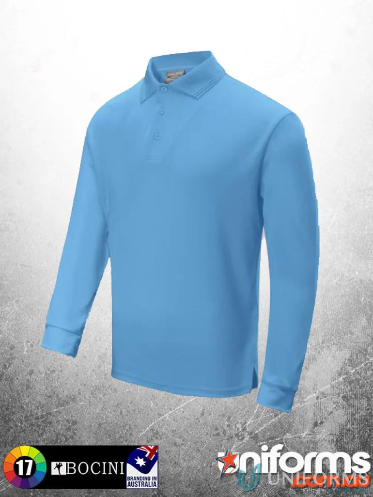 Bocini CP1633 Kids Sun Smart L/S Polo front product image
