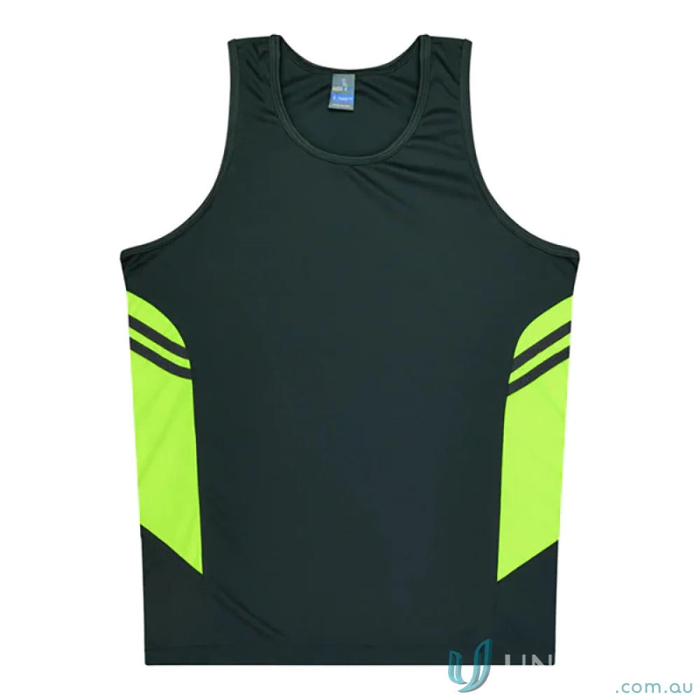 Aussie Pacific 3111 Kids Thames Singlet in Slate/Yellow