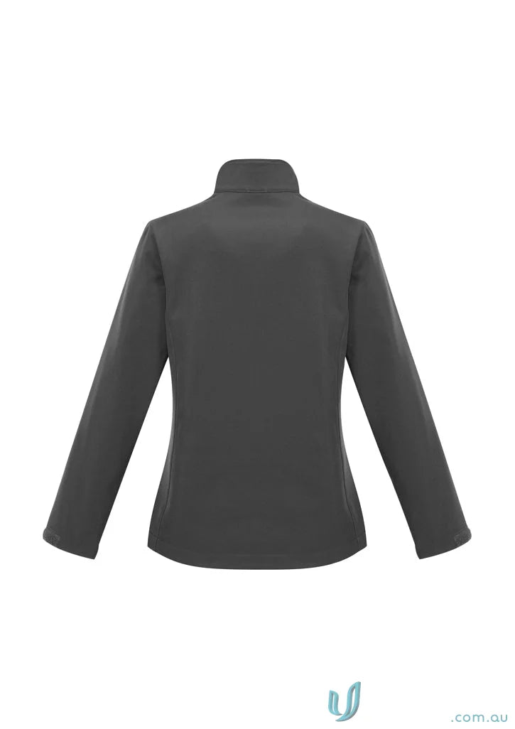 Charcoal long-sleeved ladies apex softshell jacket for womens Biz Collection Womens