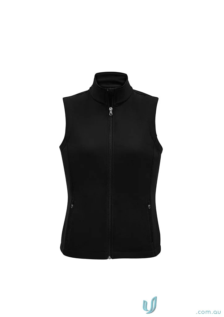 Womens Apex Vest with bonded textured fleece lining and black zippered design