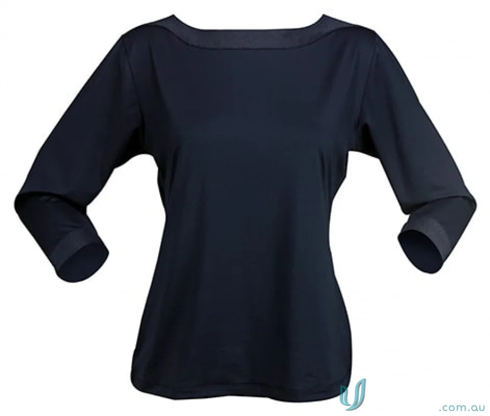 LADIES T-Shirts - Stylish and Comfortable Options for Work and Casual Wear 1259Q Ladies Argent Top in Navy