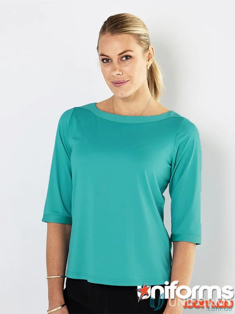 LADIES T-Shirts - Stylish and Comfortable Options for Work and Casual Wear 1259Q Ladies Argent Top in Teal