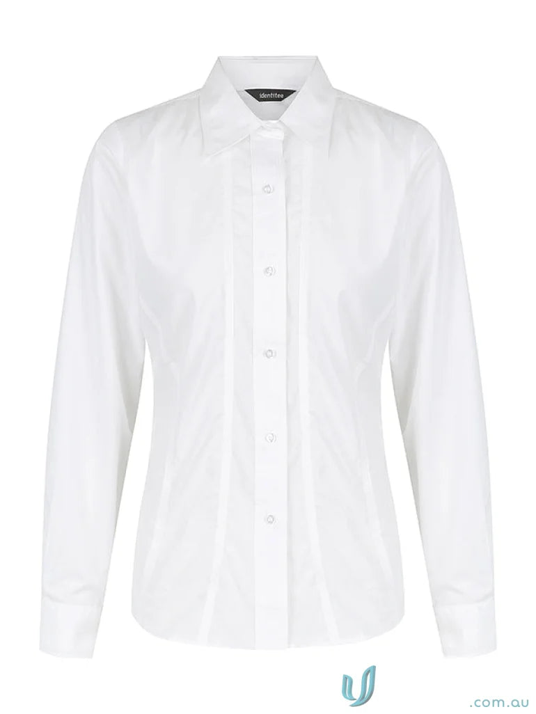 Ladies Aston LS Shirt, white long-sleeved button-down workwear for uniforms