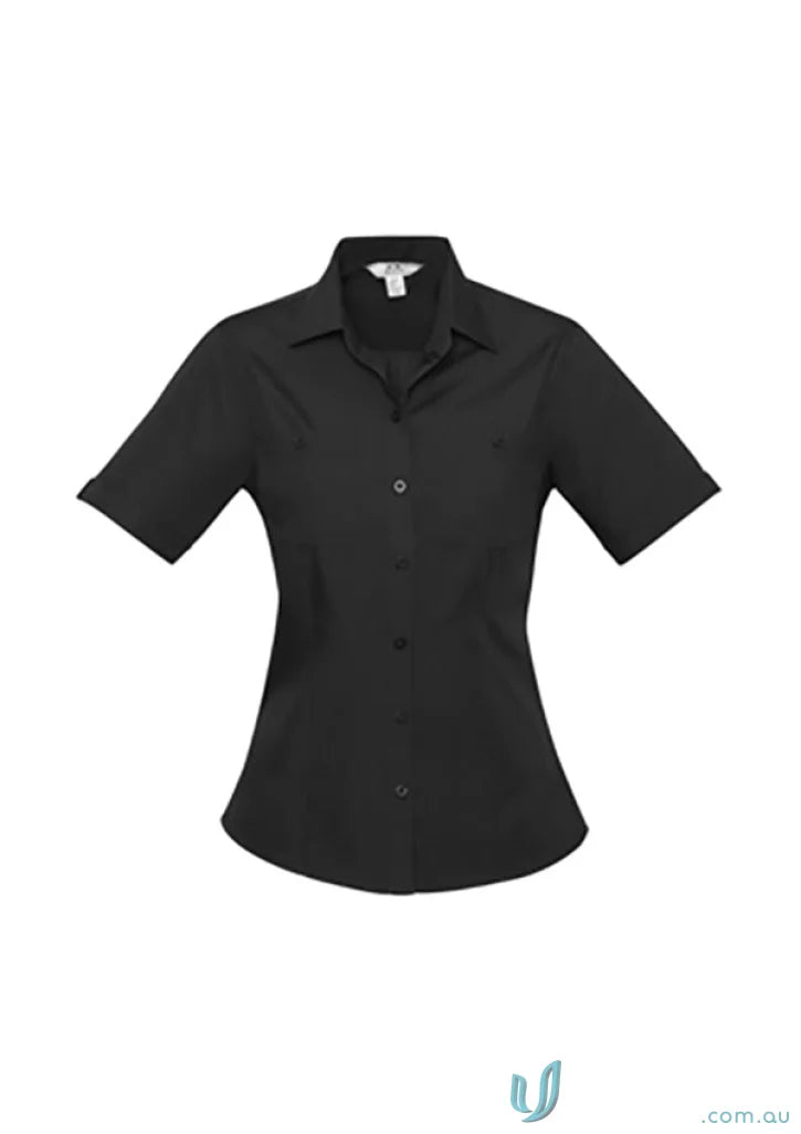 Womens Bondi short sleeve shirt in black from Biz Collection Ladies SS Shirt lineup