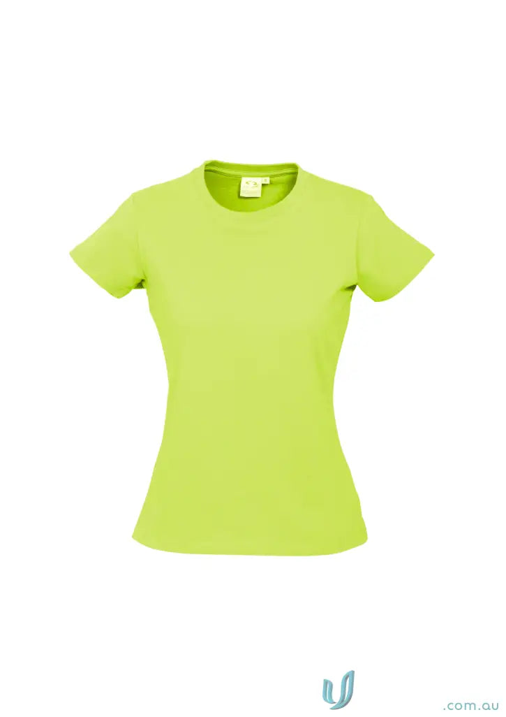 Ladies Brightport Tee in bright lime green from t10022 biz collection, ice short sleeve tee