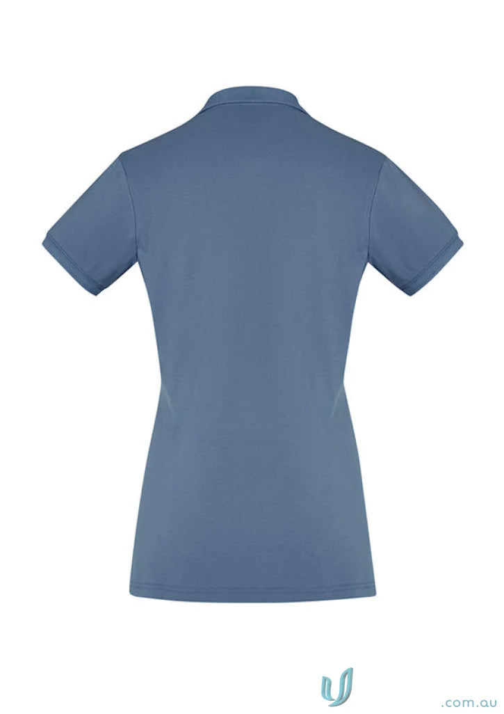 Ladies City short sleeve polo shirt in plain blue perfect for casual wear