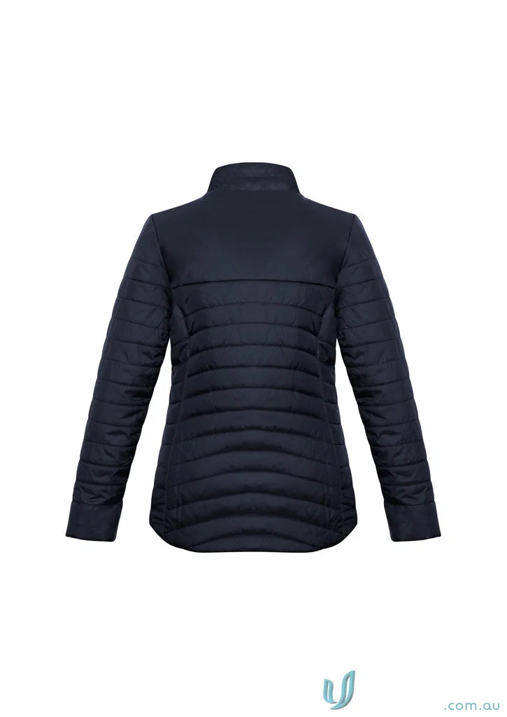 Navy blue quilted Ladies Expedition Jacket from Biz Collection Womens J750L Jacket line