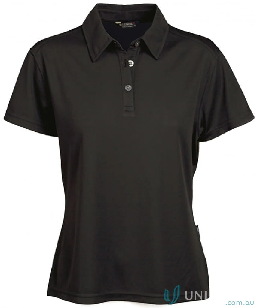 Stencil 1154 Glacier Premium Ladies SS Polo in Black