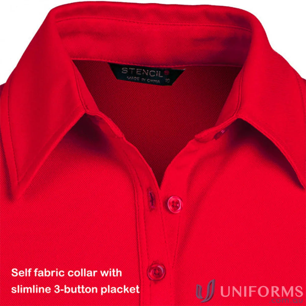 Stencil 1154 Glacier Premium Ladies SS Polo in Red