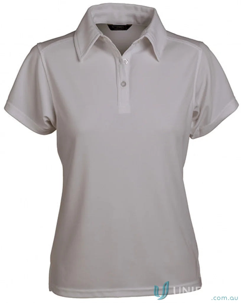 Stencil 1154 Glacier Premium Ladies SS Polo in White