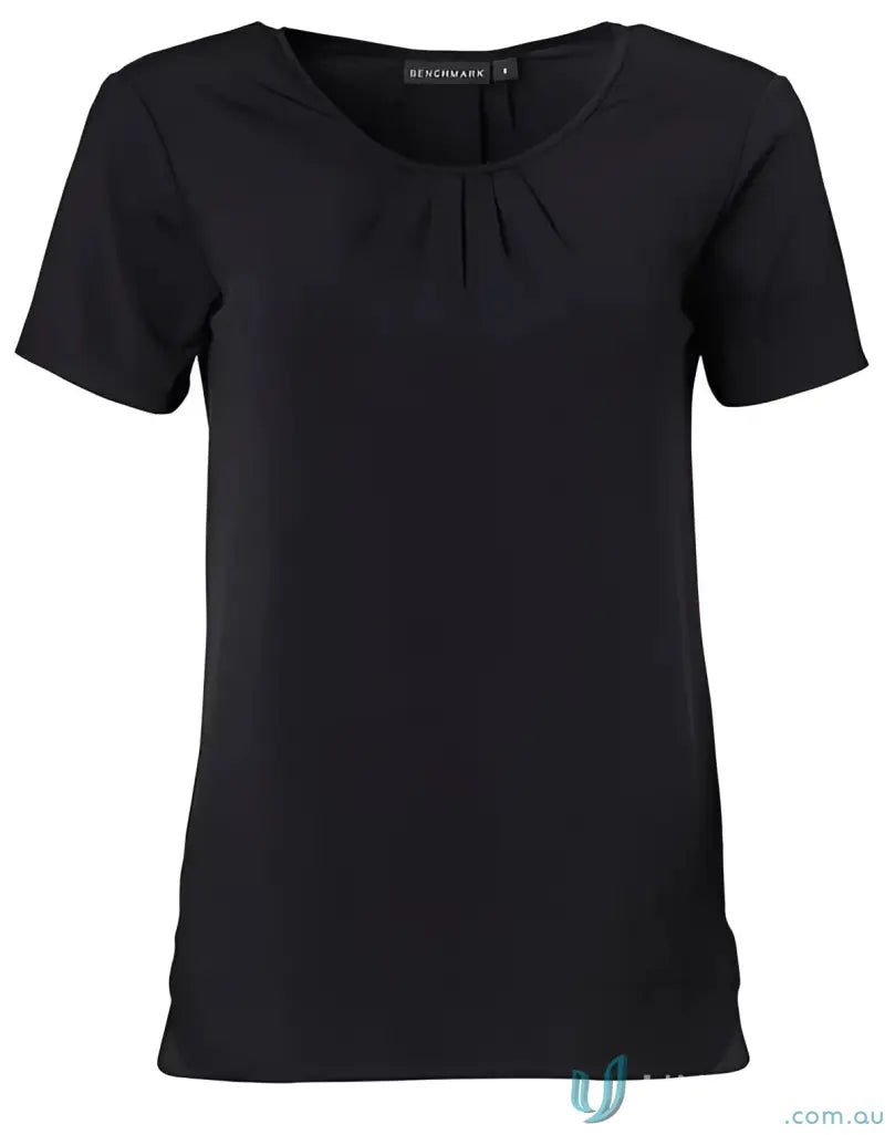 Ladies Julia top with short sleeves and gathered neckline, perfect for winning spirit ladies
