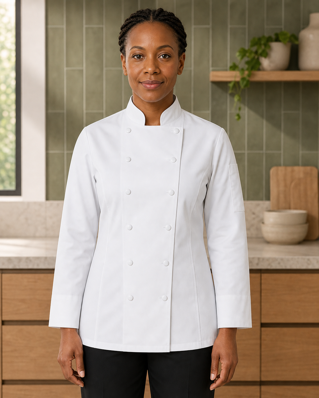 Bobbin Ladies LS Snap Button Chef Jacket