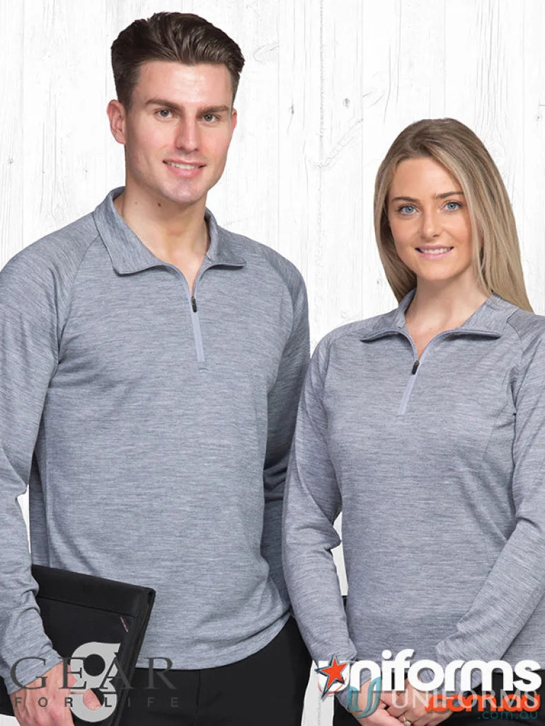 Gear For Life WEGMZ Ladies Merino GFL Zip Pullover front product image