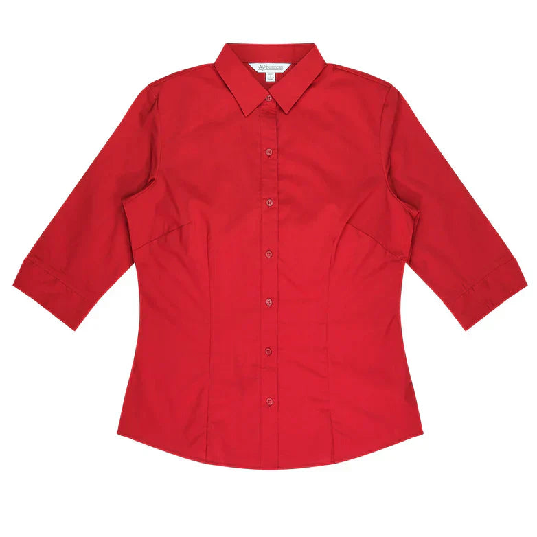 Vibrant red Mosman 3qtr shirt for ladies uniforms workwear