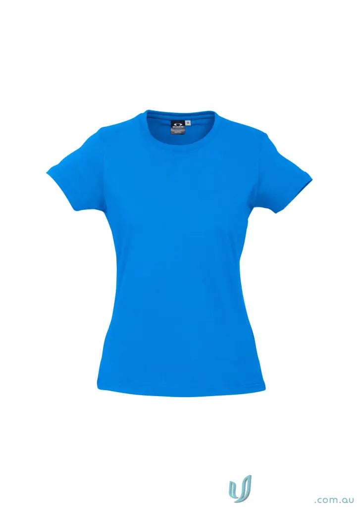 Ladies Newport Tee in bright blue from t10022 Biz Collection, ice short sleeve tee