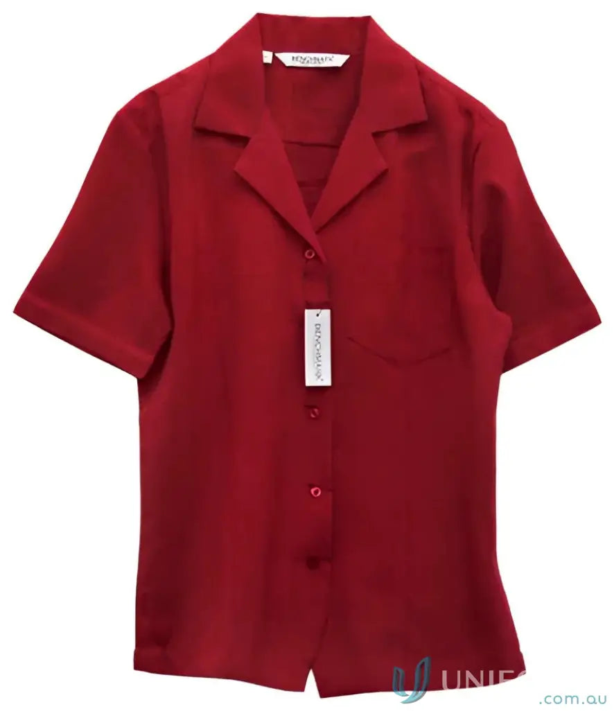 Winning Spirit Ladies overblouse in red, womens CoolDry short-sleeved shirt style