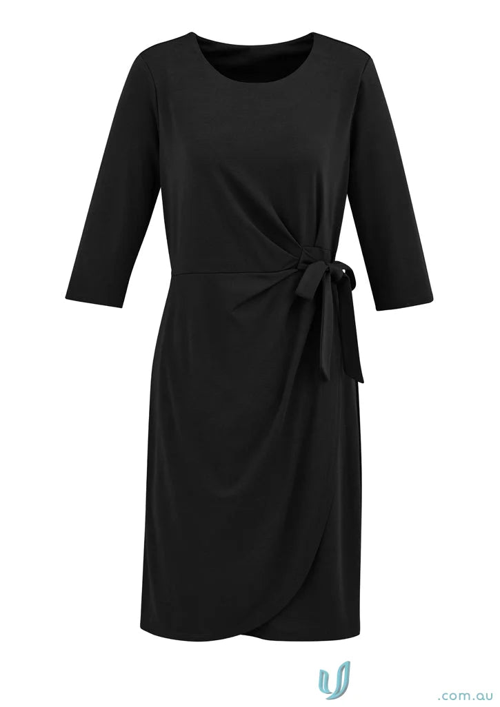 Ladies Paris Dress black wrap dress with tie from Biz Collection Womens Paris Dress