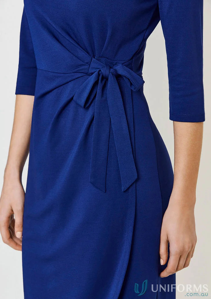 Blue wrap Paris dress with tie from Biz Collection Womens womens Paris dress